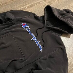 Champion reverse weave black faded hoodie